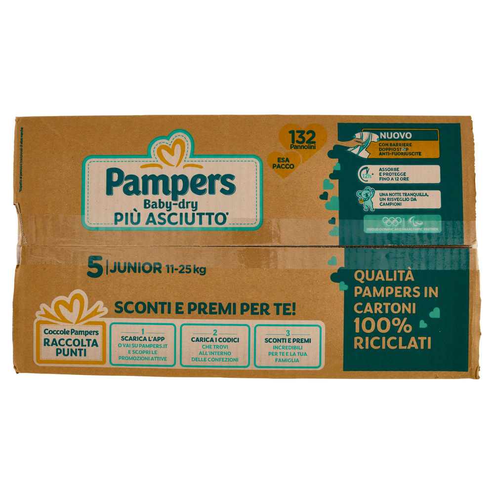 PANNOLINI PAMPERS BABY DRY JUNIOR ESAPACK PZ.132 - 2