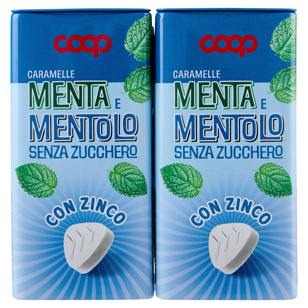 CARAMELLE COMPRESSE ALLA MENTA E MENTOLO S/Z TIN BOX COOP SCATOLA 2 X G35 G70 - 0