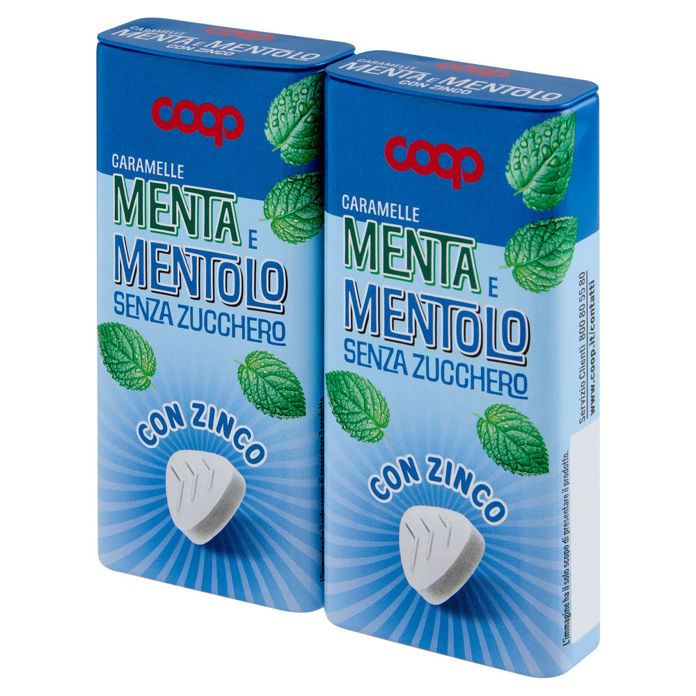CARAMELLE COMPRESSE ALLA MENTA E MENTOLO S/Z TIN BOX COOP SCATOLA 2 X G35 G70 - 8
