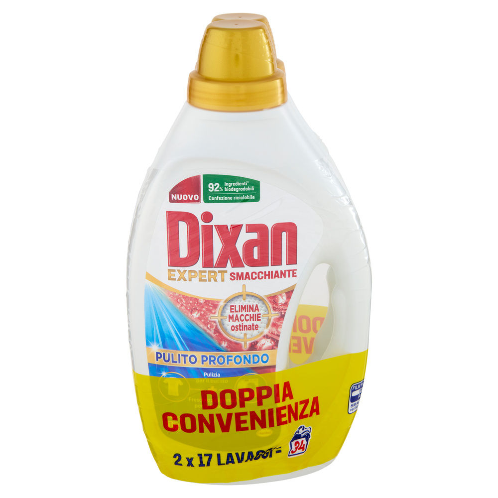 DETERSIVO LAVATRICE LIQUIDO DIXAN 17LAVX2 SMACCHIANTE 2X L 0,765 - 1