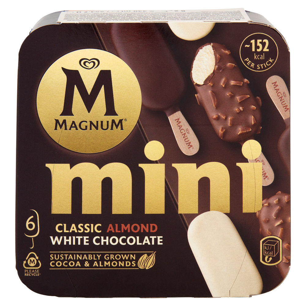 MAGNUM MINI CLASSIC ALMOND WHITE ALGIDA SCATOLA PZ.6 G 254 - 1