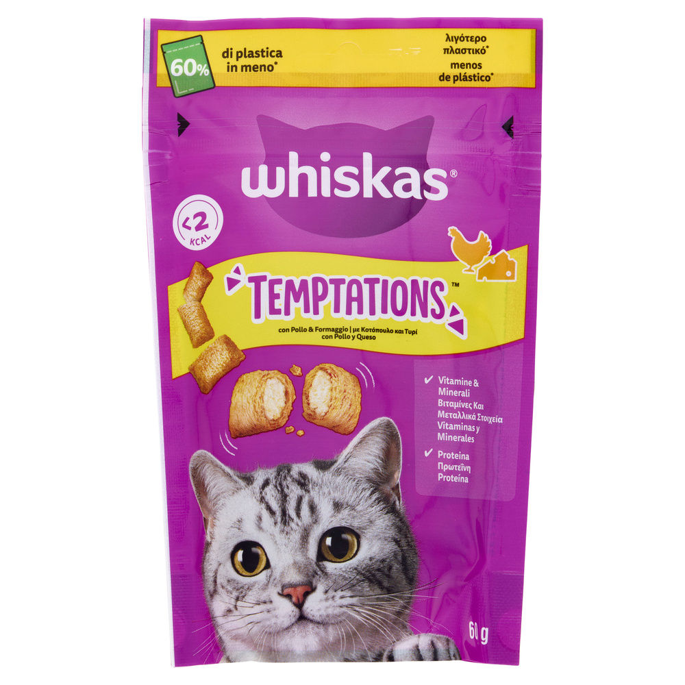 SNACK GATTO WHISKAS TEMPTATIONS POLLO BUSTA G 60 - 2