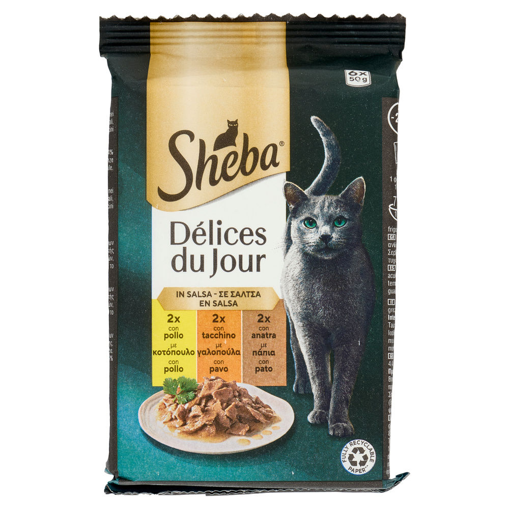 UMIDO GATTO SHEBA DDJ POLLO TACCHINO ANATRA SALSA BUSTA G 50 X 6 - 3
