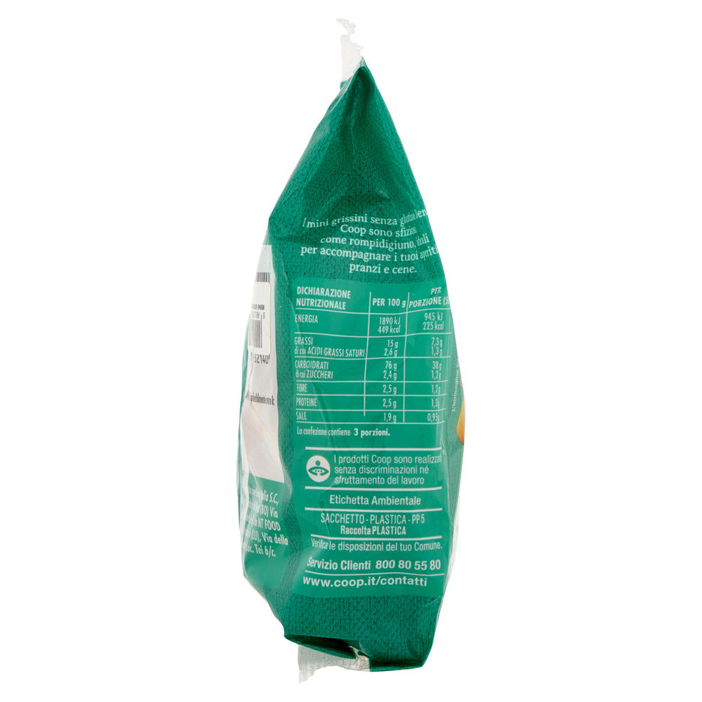 MINI GRISSINI SENZA GLUTINE COOP BENESI SACCHETTO 150G - 3