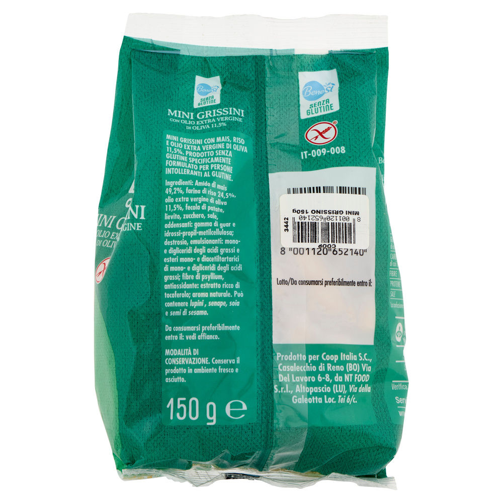 MINI GRISSINI SENZA GLUTINE COOP BENESI SACCHETTO 150G - 4