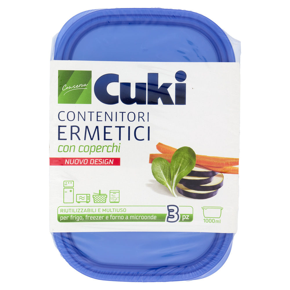 CONTENITORI ERMETICI RETTANGOLARI CON COPERCHIO CUKI ML 1000 PZ.3 - 3