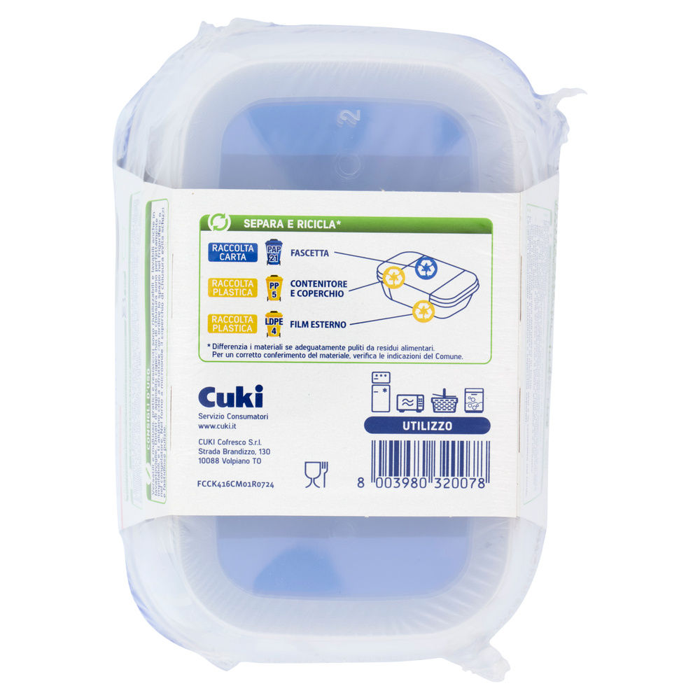 CONTENITORI ERMETICI RETTANGOLARI CON COPERCHIO CUKI ML 1000 PZ.3 - 5