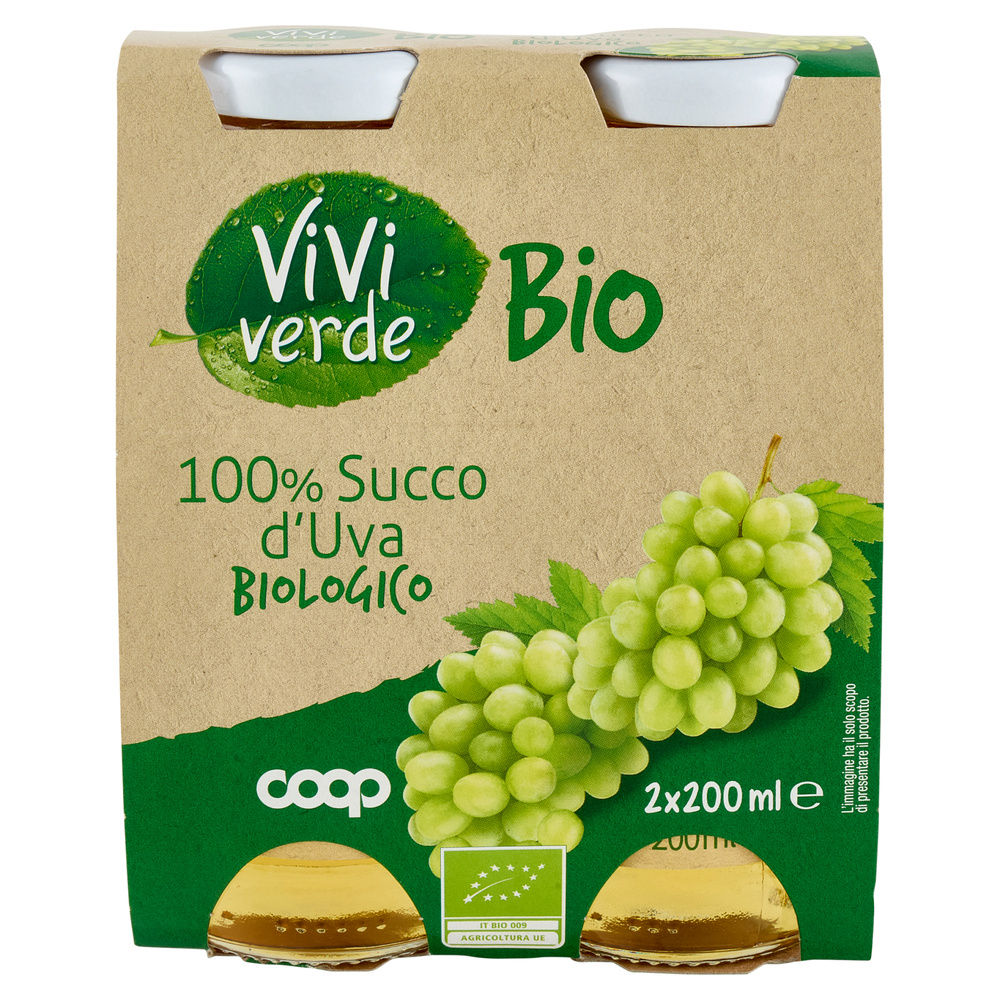 SUCCO D'UVA BIANCA VIVIVERDE BIO COOP CLUSTER ML 200 X 2 - 1