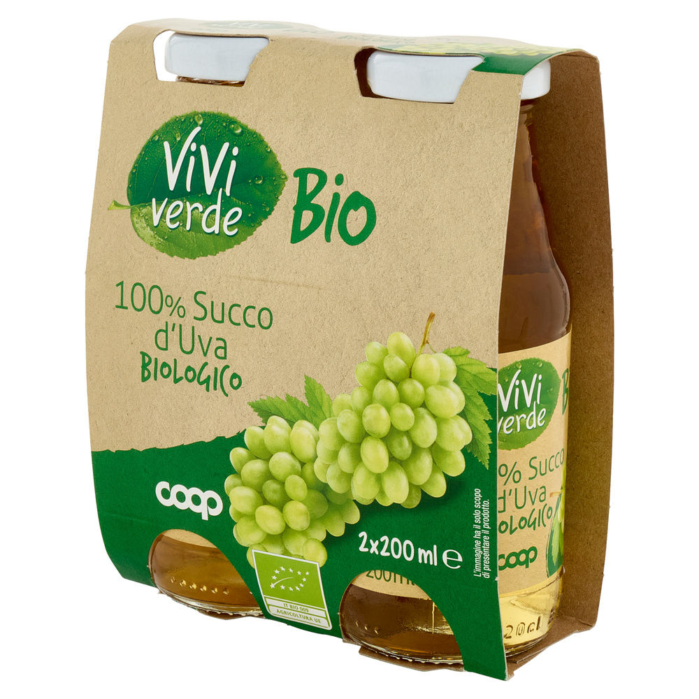 SUCCO D'UVA BIANCA VIVIVERDE BIO COOP CLUSTER ML 200 X 2 - 8