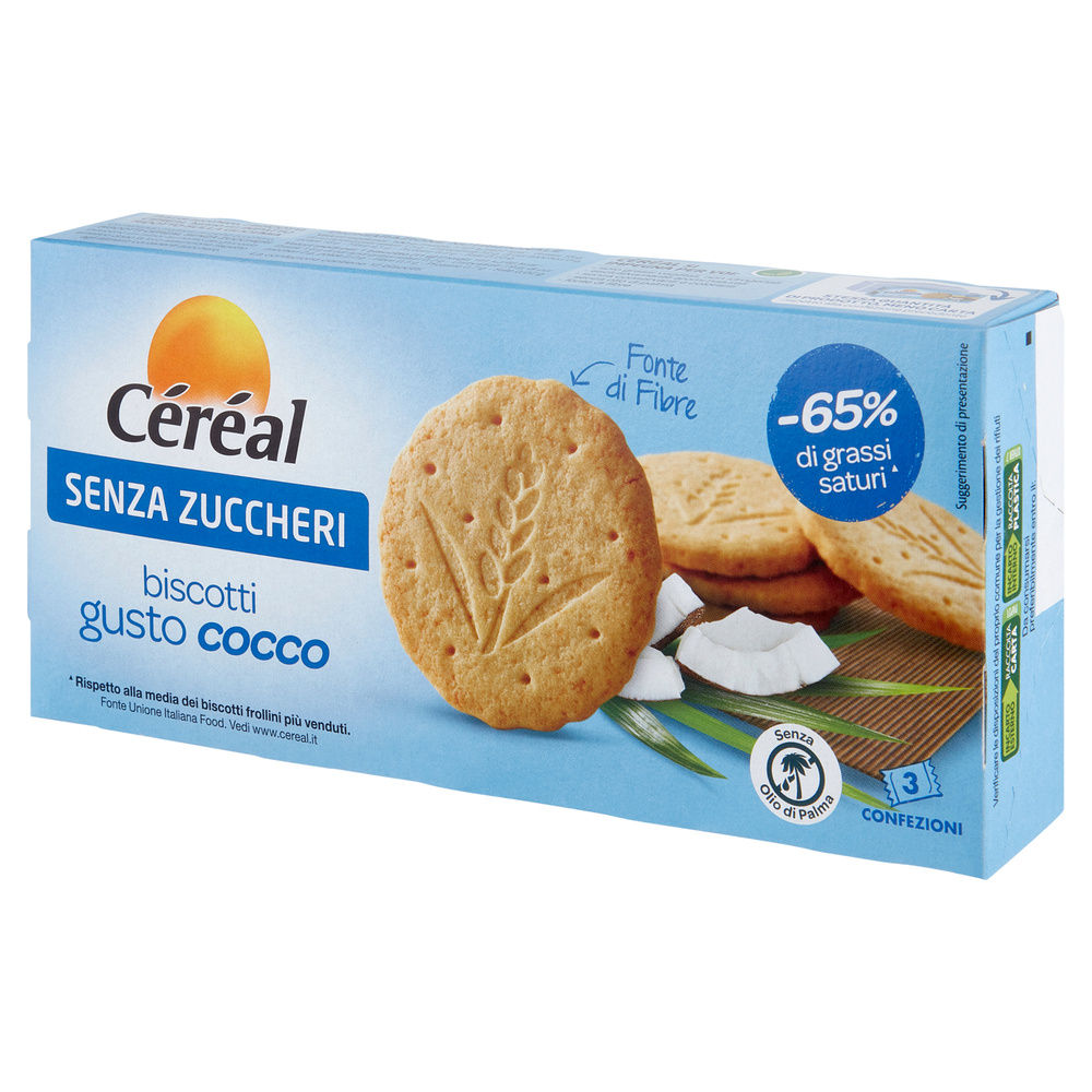 BISCOTTI CEREAL S/ZUCCHERI COCCO G 132 - 1