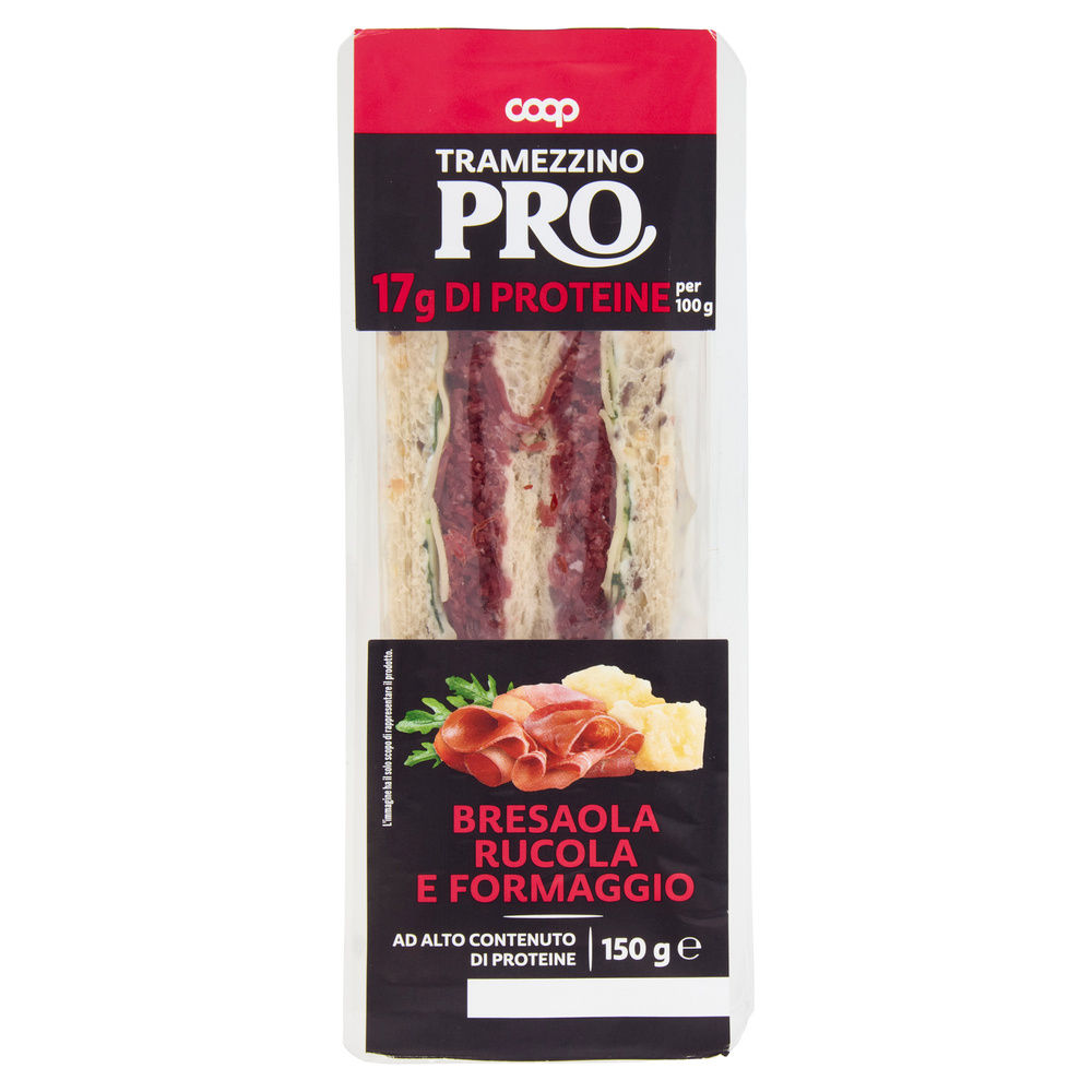 TRAMEZZINO PROTEICO BRESAOLA/RUCOLA/SCAGLIE DI FORMAGGIO COOP  G 150 - 2
