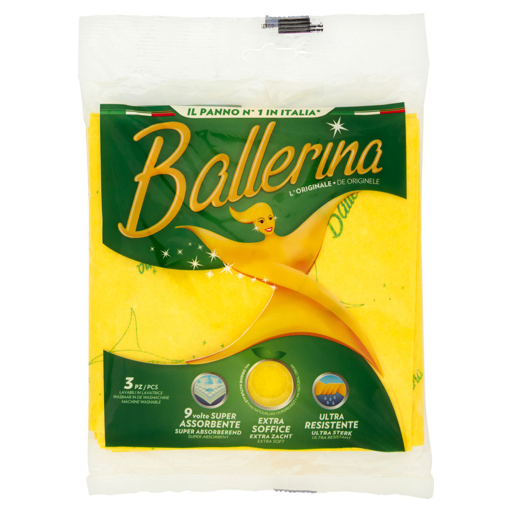 Panno multiuso vim ballerina giallo busta pz.3
