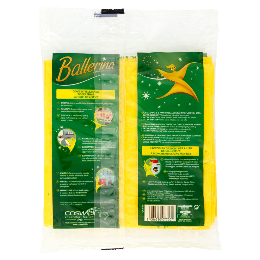 PANNO MULTIUSO VIM BALLERINA GIALLO BUSTA PZ.3 - 2