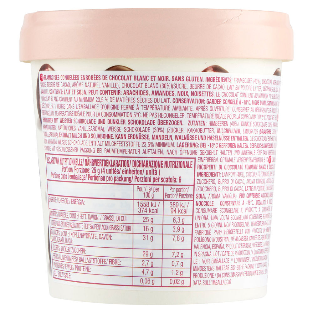 FRANUI LAMPONI CIOCCOLATO BIANCO E FONDENTE 150G NEW - 4