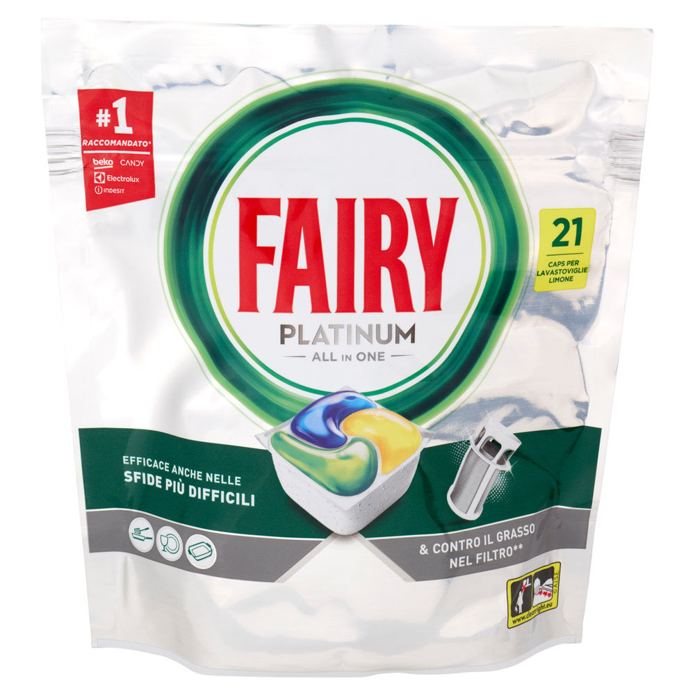 DETERSIVO LAVASTOVIGLIE FAIRY PLATINUM ALL IN ONE 21CAPS G 313 - 1