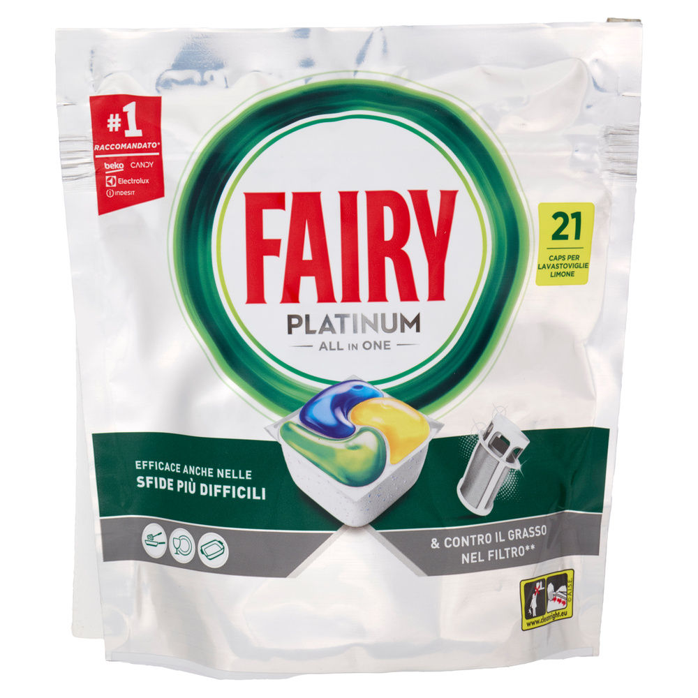 DETERSIVO LAVASTOVIGLIE FAIRY PLATINUM ALL IN ONE 21CAPS G 313 - 2