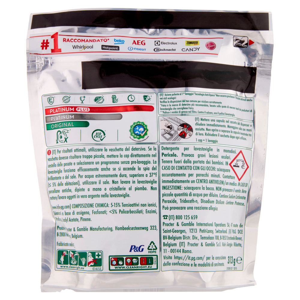 DETERSIVO LAVASTOVIGLIE FAIRY PLATINUM ALL IN ONE 21CAPS G 313 - 4