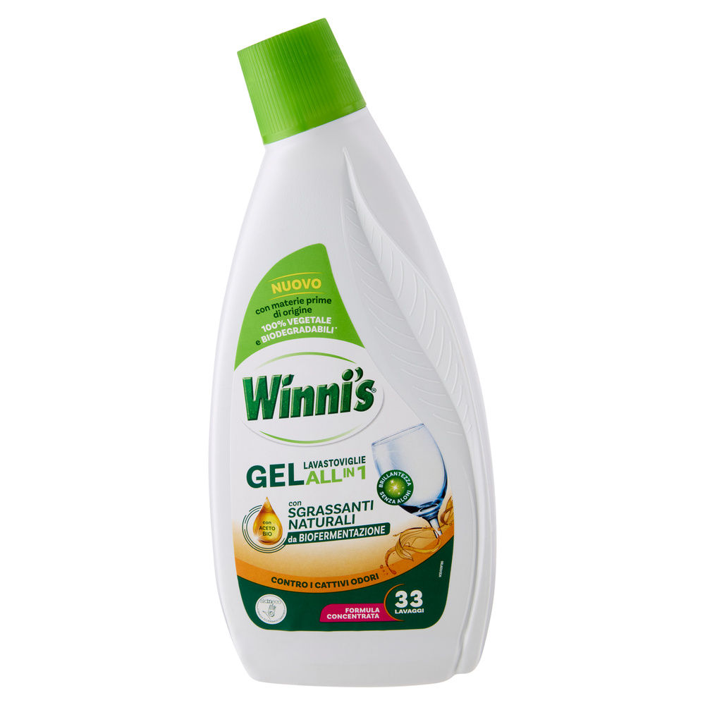 DETERSIVO LAVASTOVIGLIE GEL WINNI'S ANTIODORE 33LAV ML 561 - 1