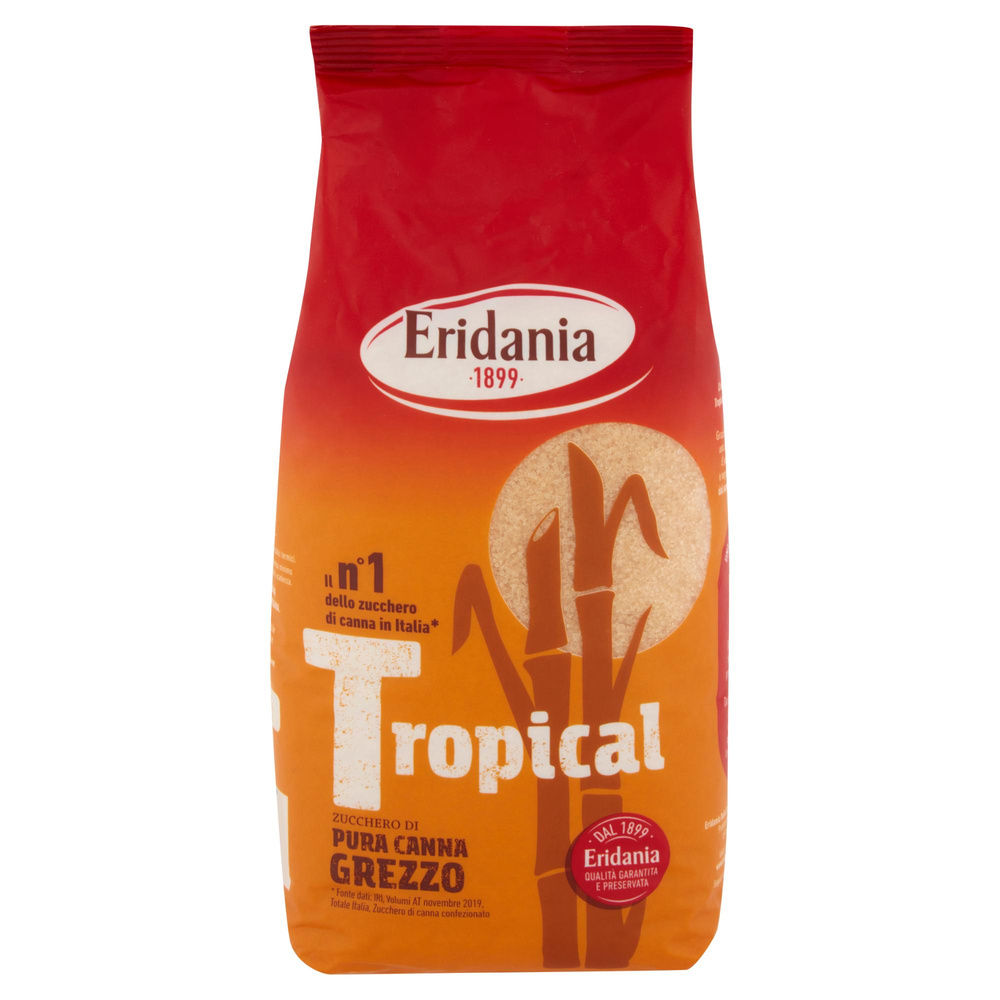 ZUCCHERO BRUNO DI CANNA TROPICAL CASSONADE ERIDANIA SCATOLA KG.1 - 1