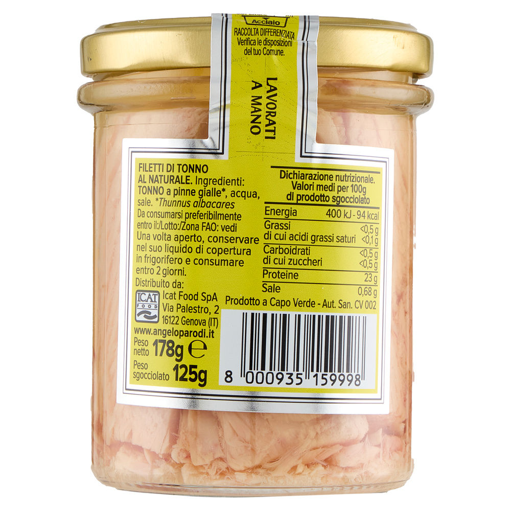 FILETTI DI TONNO AL NATURALE ANGELO PARODI G 178 SGOCC G 125 - 4