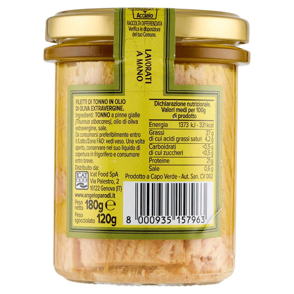 FILETTO TONNO OLIO EXTRA VERGINE ANGELO PARODI G.180 - 7