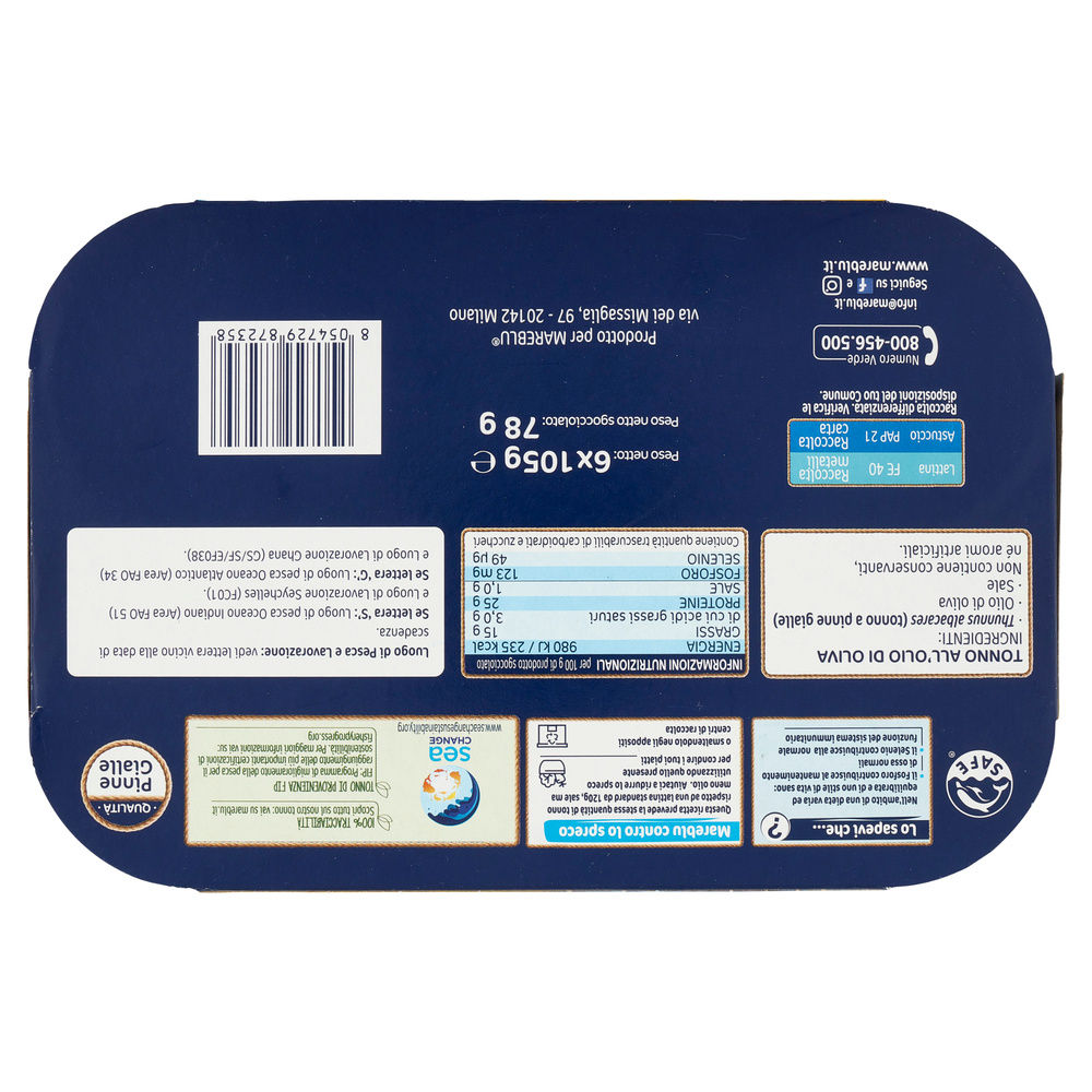 TONNO IN OLIO D'OLIVA MAREBLU G105X6 - 4