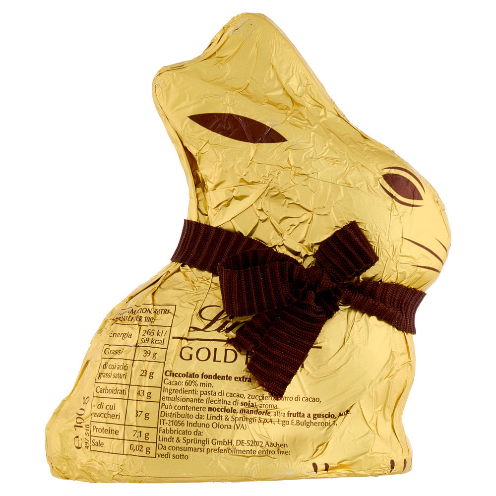CIOCCOLATO FONDENTE GOLD BUNNY LINDT INCARTO G 100 - 4