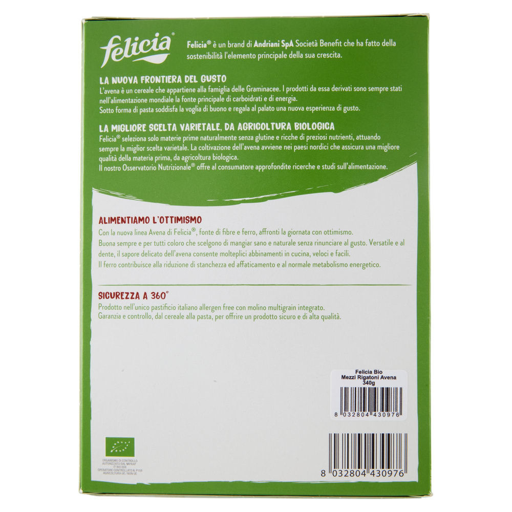 MEZZI RIGATONI MIX AVENA SENZA GLUTINE FELICIA G 340 - 7