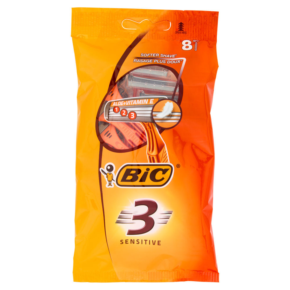 RASOIO USA E GETTA BIC 3 SENSITIVE TRILAMA PZ.8 - 0