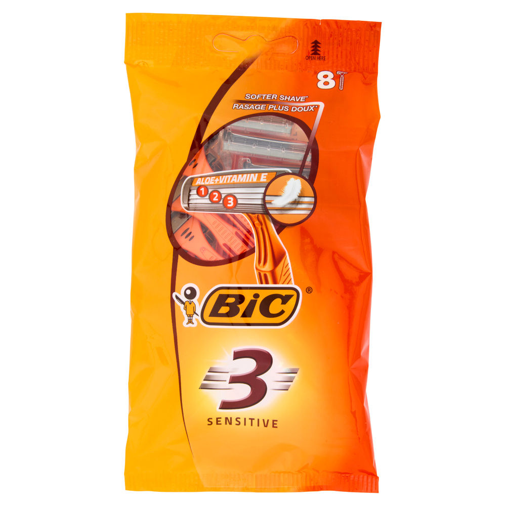 RASOIO USA E GETTA BIC 3 SENSITIVE TRILAMA PZ.8 - 1