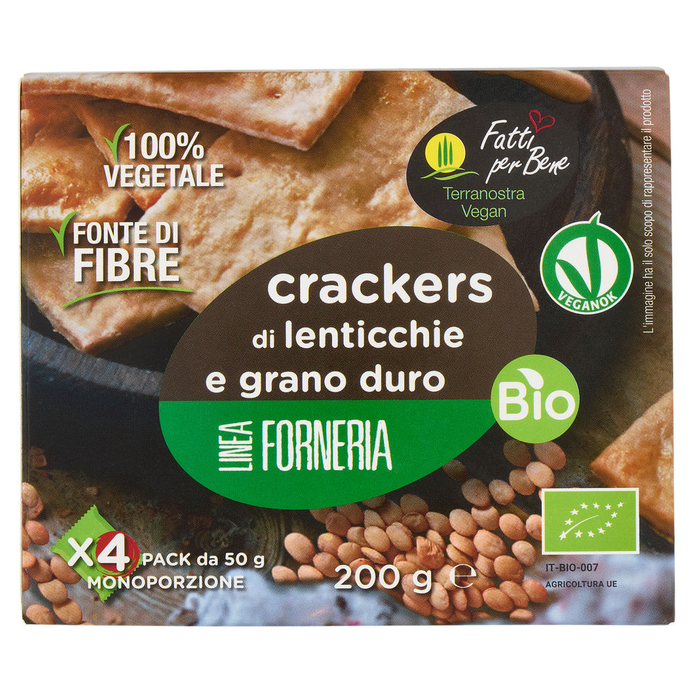 CRACKER DI LENTICCHIE/GRANO DURO BIO G200 - 0