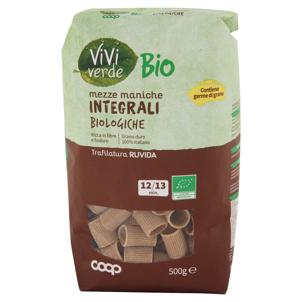 PASTA DI SEMOLA MEZZE MANICHE INTEGRALI VIVIVERDE COOP G500 - 6