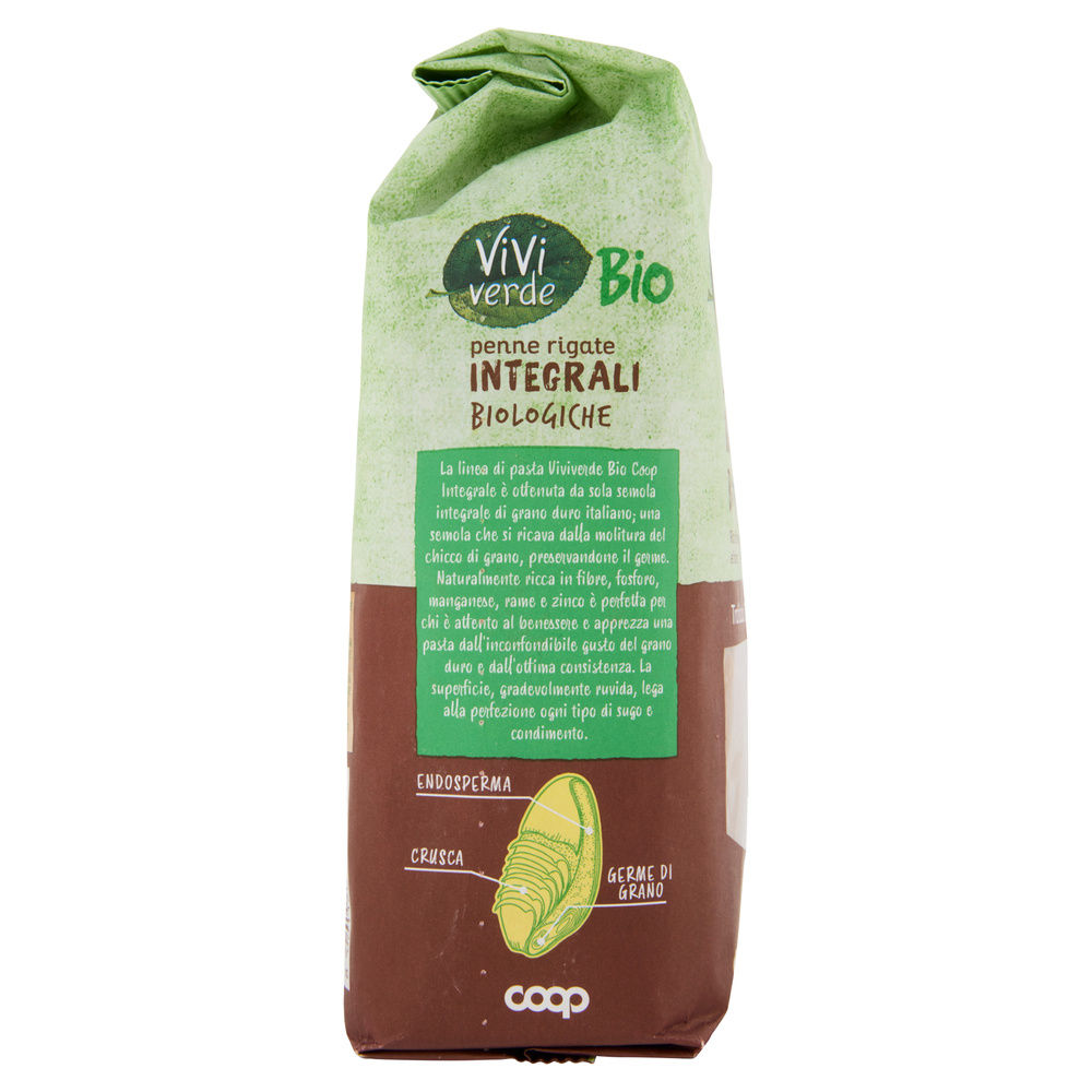 PASTA DI SEMOLA PENNE RIGATE INTEGRALI VIVIVERDE COOP G500 - 7