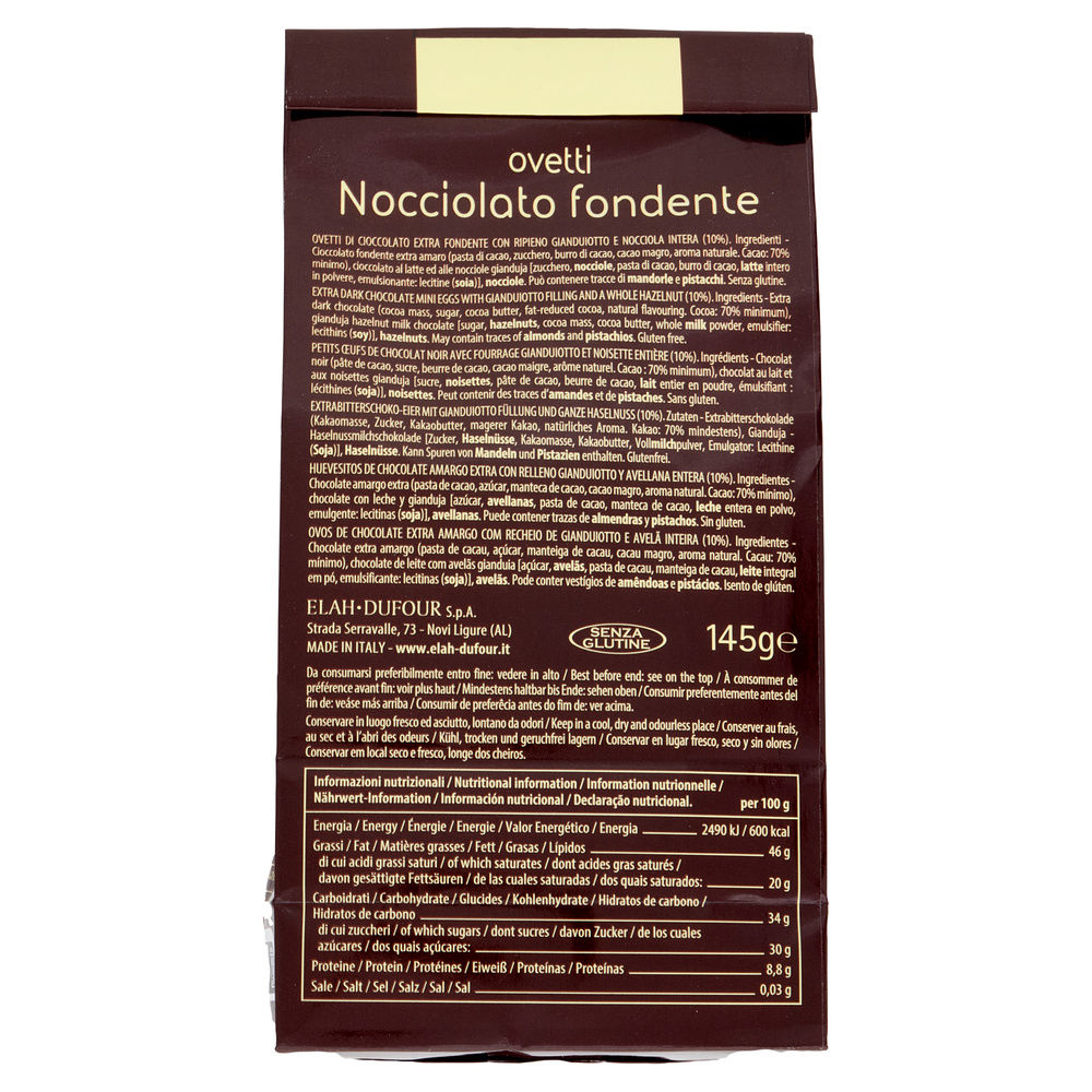 OVETTI NOCCIOLATO FONDENTE NOVI BUSTA G 145 - 4
