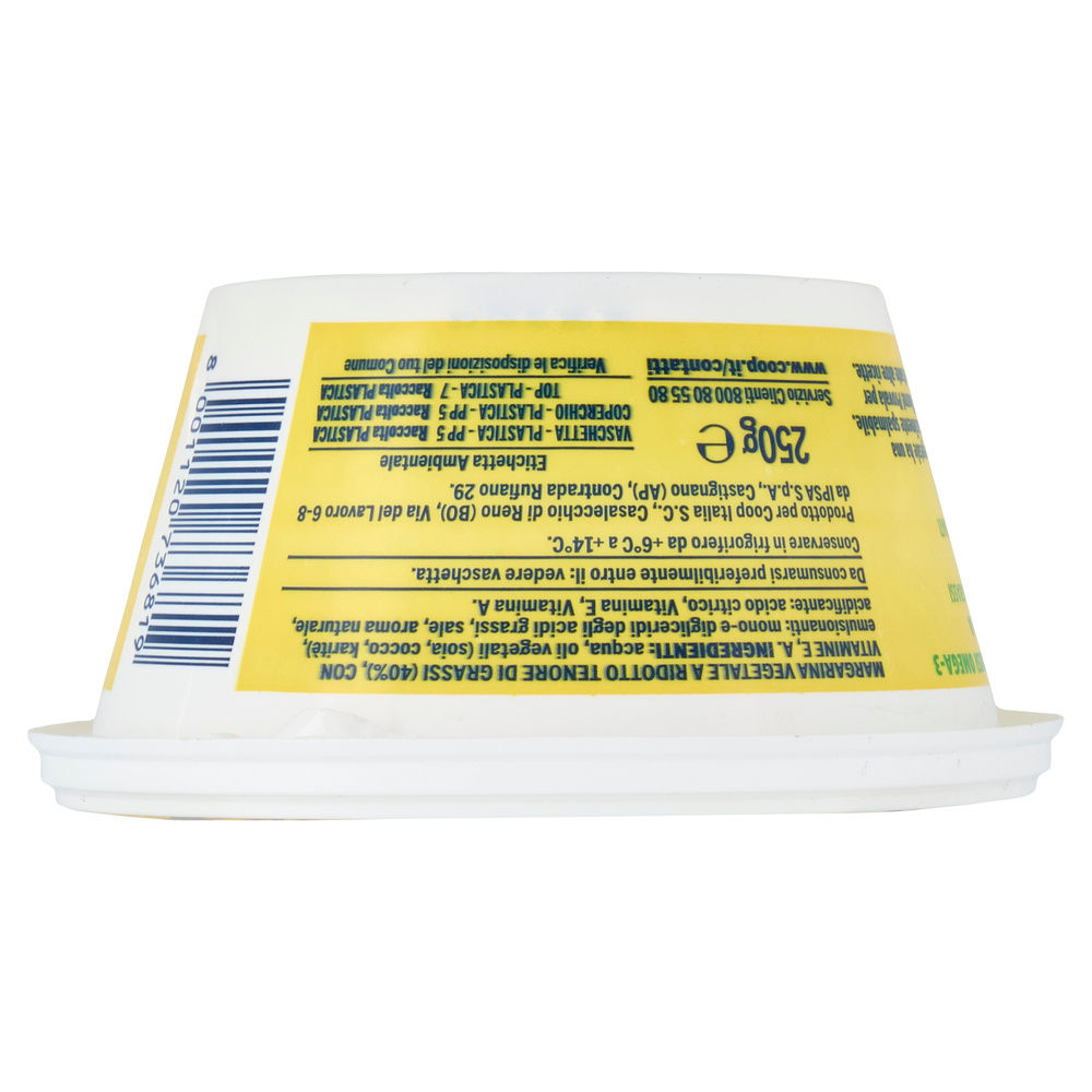 MARGARINA VEGETALE NO OLIO DI PALMA 40% GRASSI COOP 250 GR - 2