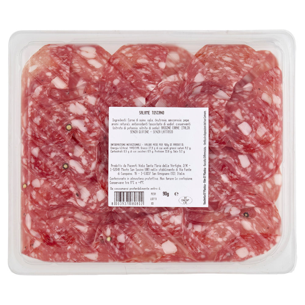 SALAME TOSCANO PF ATP PIACENTI  100 % RIC G 90 - 4