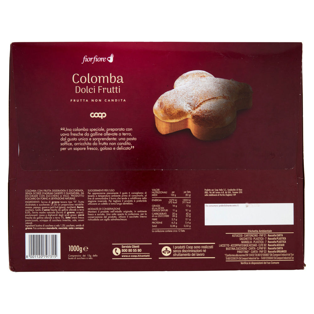 COLOMBA DOLCI FRUTTI FIOR FIORE COOP KG 1 - 10