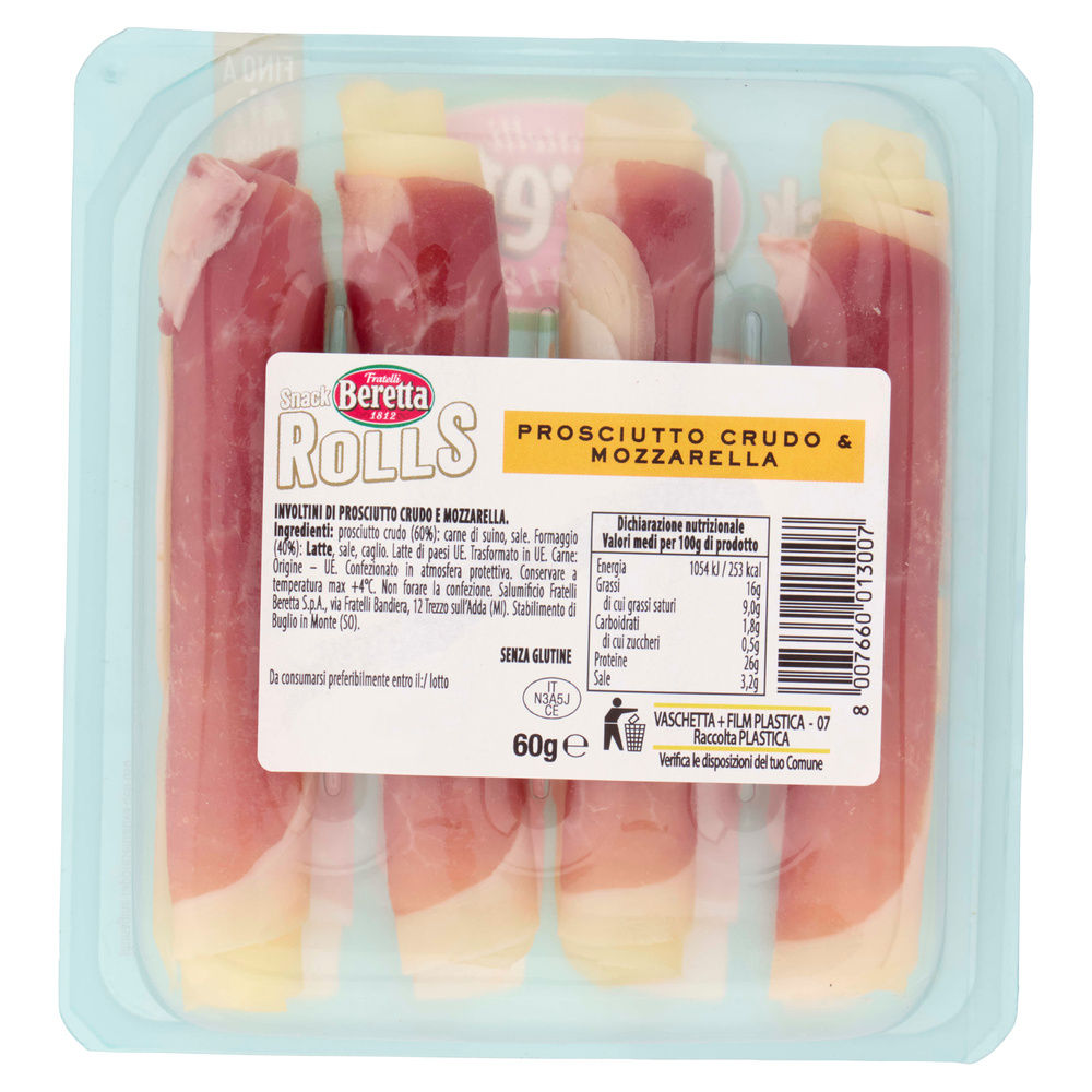 SNACK ROLLS PROSCIUTTO CRUDO E MOZZARELLA BERETTA G 60 - 4