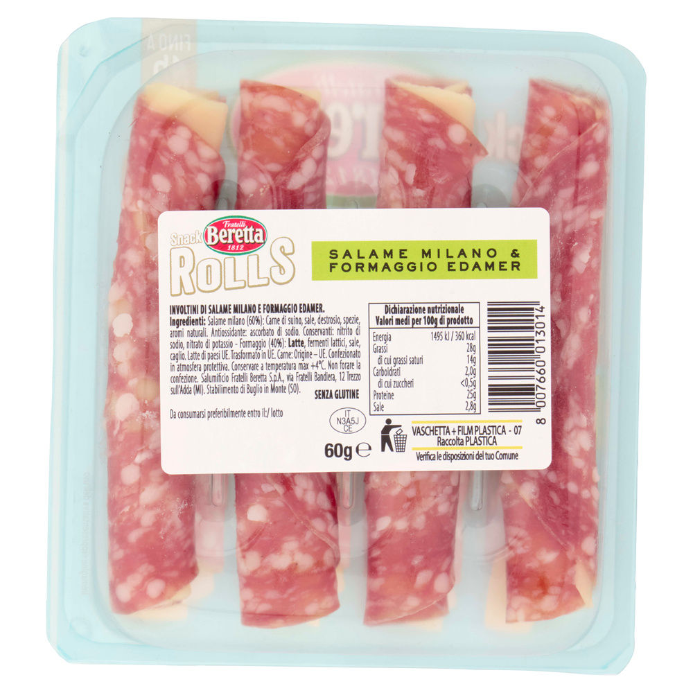 SNACK ROLLS SALAME MILANO E EDAMER BERETTA G 60 - 4