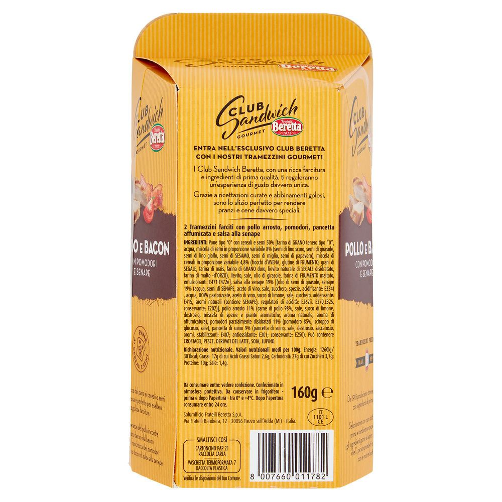 CLUB SANDWICH GOURMET POLLO BACON BERETTA G 160 - 4