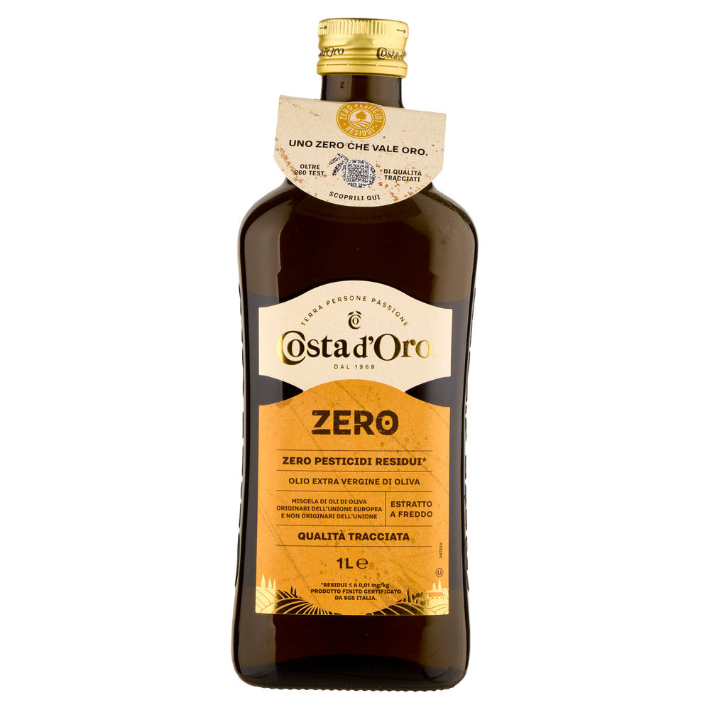 OLIO EXTRAVERGINE DI OLIVA ZERO PESTICIDI RESIDUI COSTA D'ORO ZERO L1 - 1