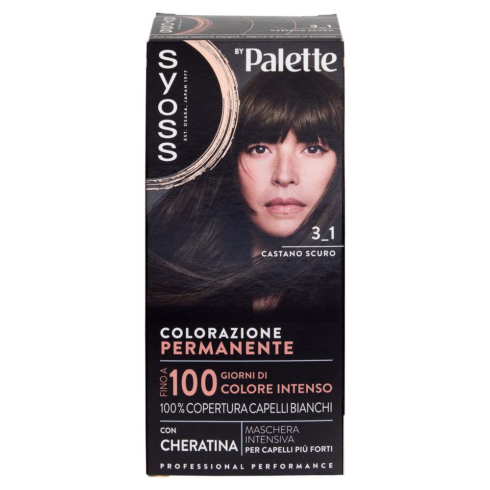 COLORAZIONE PERMANENTE SYOSS BY PALETTE 3_1 CASTANO SCURO PZ.1 - 2
