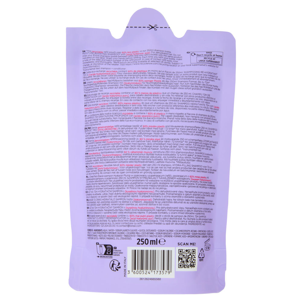 SHAMPOO L'OREAL ELVIVE HYALURONIC REFILL ML 250 - 3