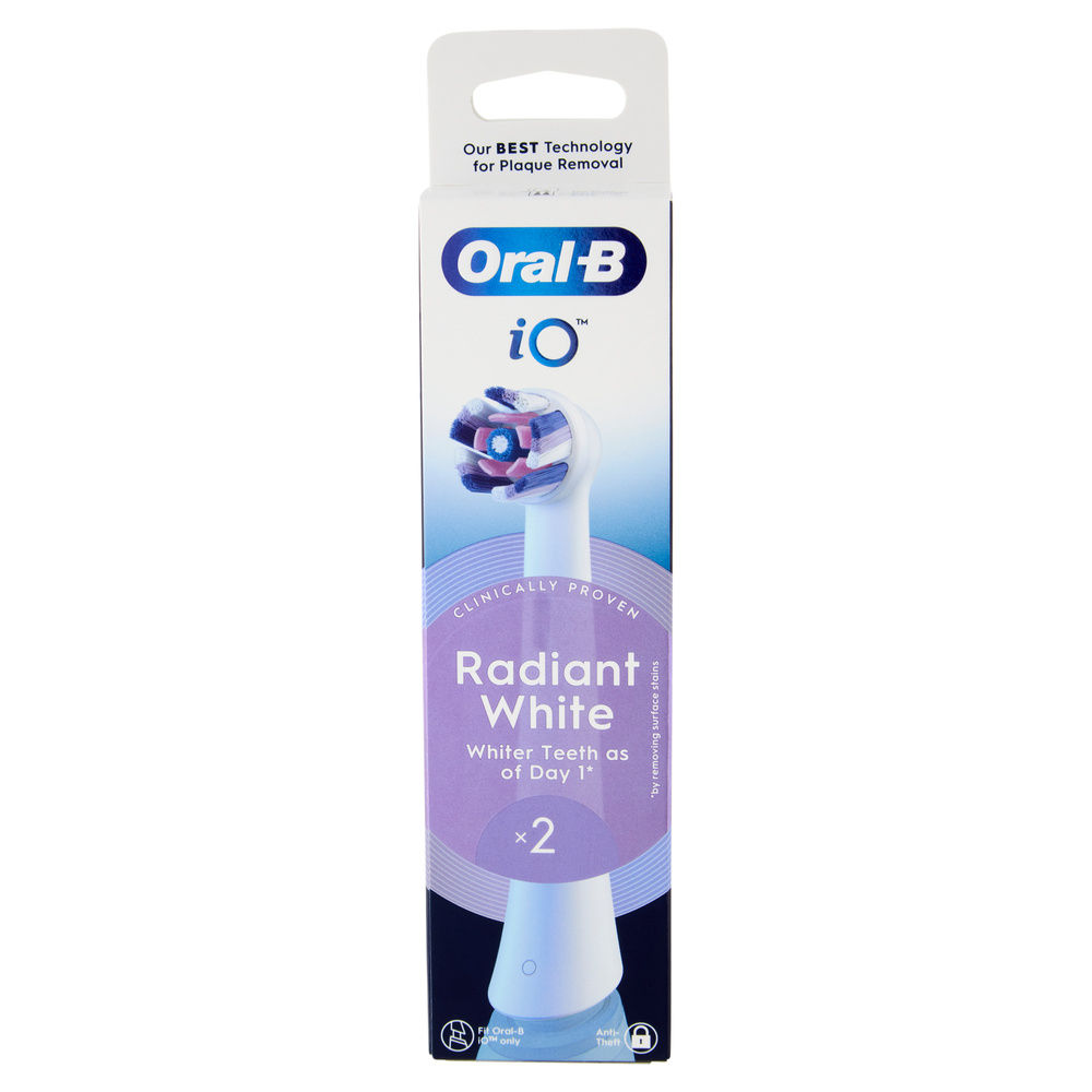 TESTINE DI RICAMBIO PER SPAZZOLINO ELETTRICO ORAL B IO RADIANT BIANCHE PZ 2 - 3