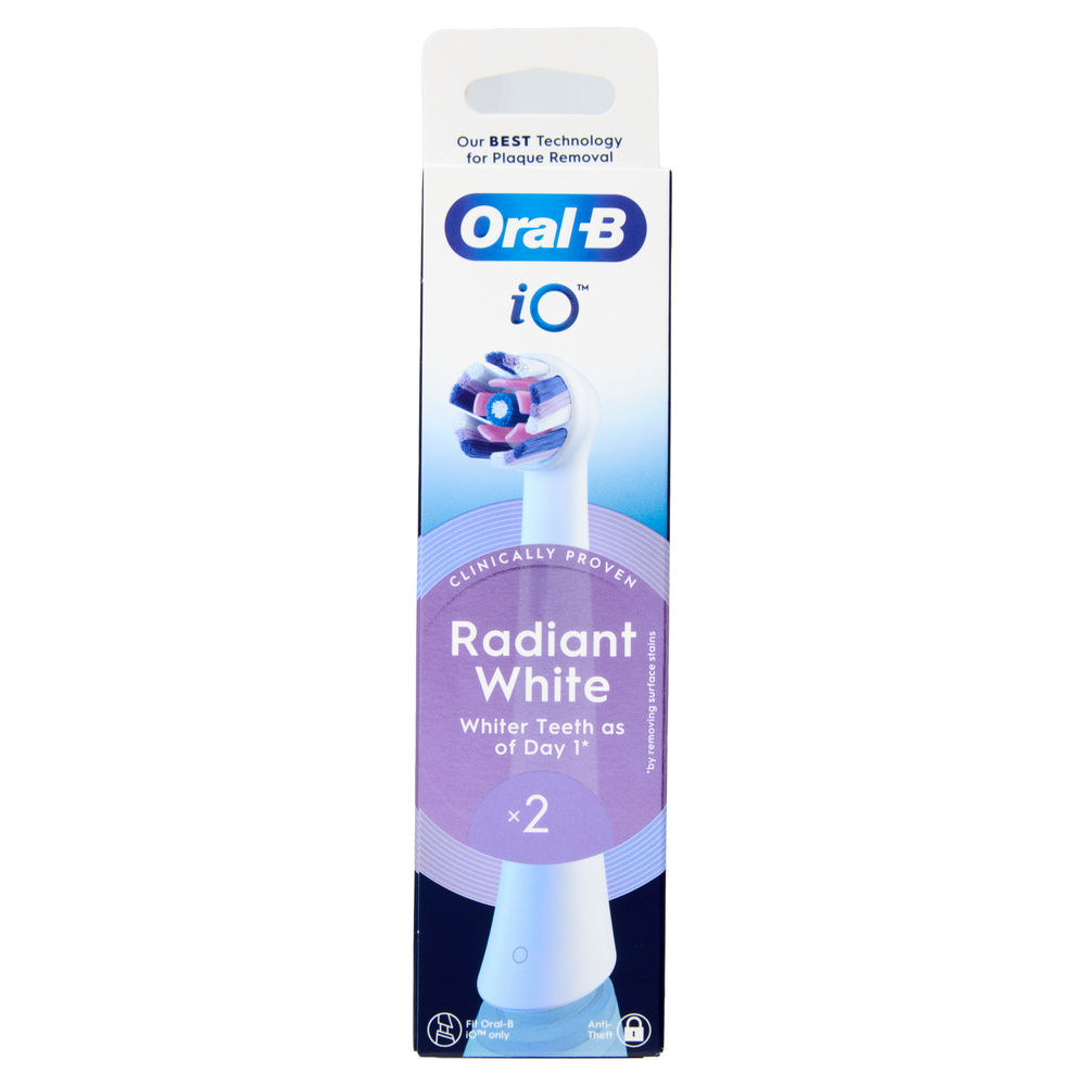TESTINE DI RICAMBIO PER SPAZZOLINO ELETTRICO ORAL B IO RADIANT BIANCHE PZ 2 - 2