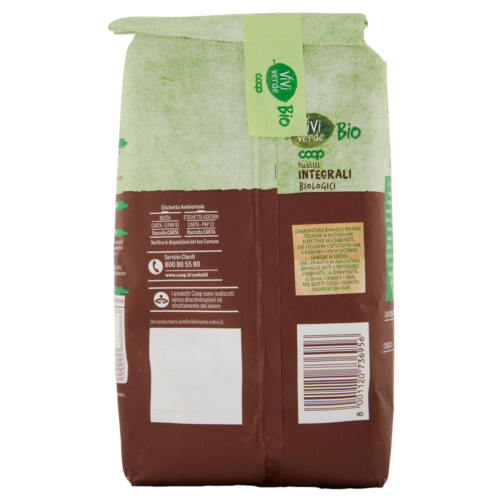 PASTA DI SEMOLA FUSILLI INTEGRALI VIVIVERDE COOP G 500 - 5