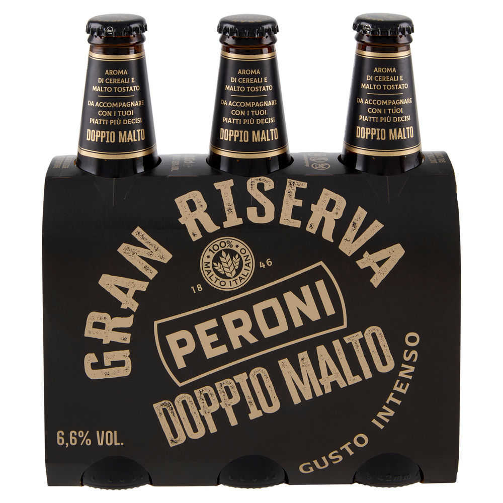 BIRRA PERONI GRAN RISERVA DOPPIO MALTO 6,6 GRADI CLUSTER BOTTIGLIA ML 330X3 - 7