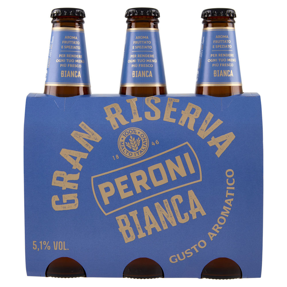 BIRRA PERONI GRAN RISERVA BIANCA 5,1 GRADI BOTTIGLIA CLUSTER ML 330 X 3 - 0