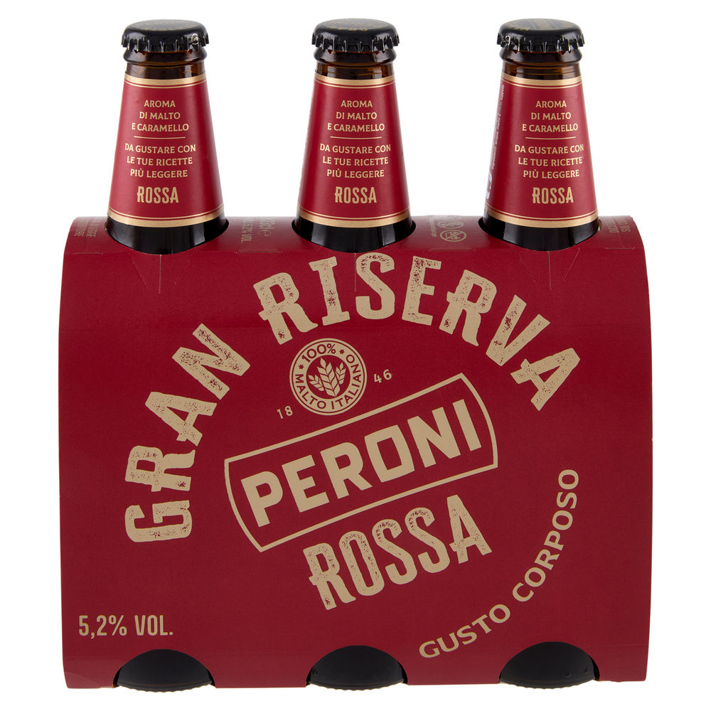 BIRRA PERONI GRAN RISERVA RED 5,2 GRADI CLUSTER BOTTIGLIA ML 330 X 3 - 7