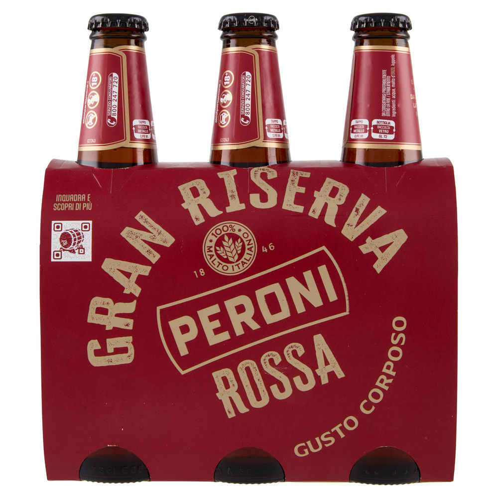 BIRRA PERONI GRAN RISERVA RED 5,2 GRADI CLUSTER BOTTIGLIA ML 330 X 3 - 4